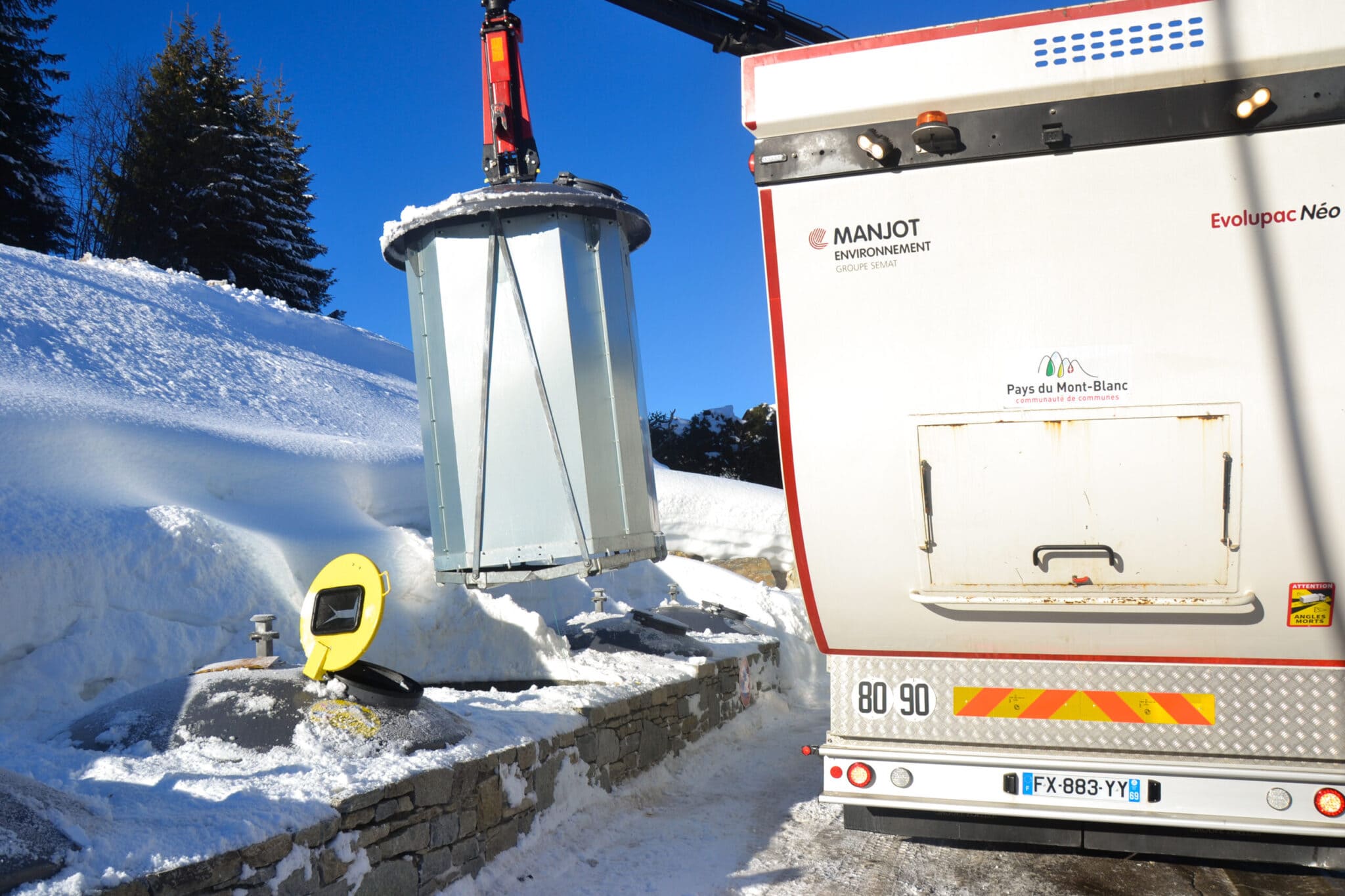 collecte dechets hiver pays du mont blanc bennes PAV